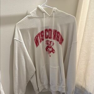 Wisconsin Badgers Hoodie in White and Red